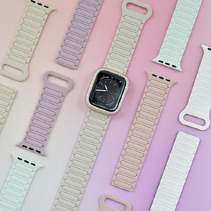 GAACAL Apple Watch 1-11/SE1-3/Ultra1-3 42(1-3)/44/45/46/49mm 防水のマグネット式シリコンバンド アイボリー W00563AB-イメージ3