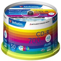 Verbatim データ用CD-R 700MB 48倍速 インクジェットプリンタ対応 スピンドルケース 50枚入り SR80SP50V1