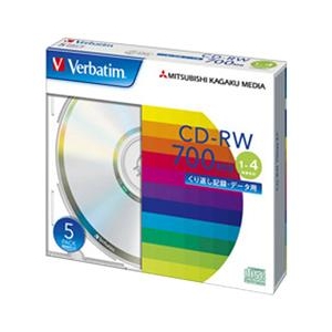 Verbatim データ用CD-RW 700MB 1-4倍速 5枚入り SW80QU5V1-イメージ1