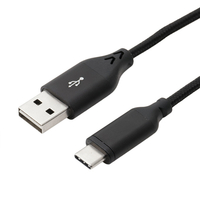 ミヨシ USB Type-C ケーブル 高耐久メッシュタイプ(2m) ブラック SCC-T202/BK