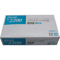 リーブル プラスチック手袋 ライト 粉付き M 100枚 FCF303A