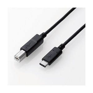 エレコム USB2．0ケーブル(認証品、C-B) 0．5m ブラック U2C-CB05NBK-イメージ1