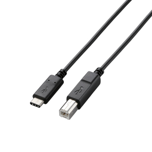 エレコム USB2．0ケーブル(認証品、C-B) 0．5m ブラック U2C-CB05NBK-イメージ2