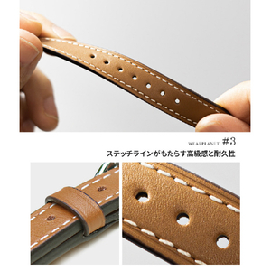 WEARPLANET Apple Watch 49/46/45/44/42mm用Slim Line クラシック本革バンド ディムグレー WP23140AW-イメージ9