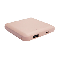 クオリティトラストジャパン TYPE-C1ポート/USB1ポート モバイルバッテリー(5000mAh) CHOOSE FUN オリジナル ピンク QTC-0505EDPK