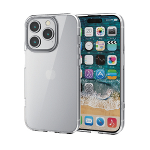 エレコム iPhone 15 Pro用ハイブリッドケース クリア PM-A23CHVCKCR-イメージ2