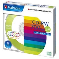 Verbatim データ用CD-RW 700MB 1-4倍速 5mmプラケース 5枚入り SW80QM5V1