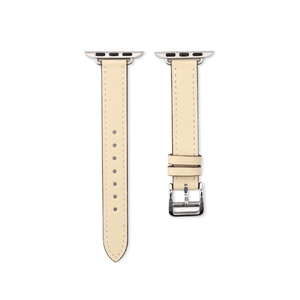 WEARPLANET Apple Watch 49/46/45/44/42mm用Slim Line クラシック本革バンド レースホワイト WP23142AW-イメージ2