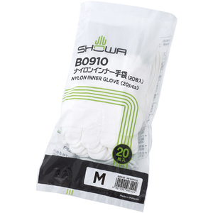 ＳＨＯＷＡ ナイロンインナー手袋２０枚入　Ｂ０９１０　Ｍサイズ B0910M-イメージ4