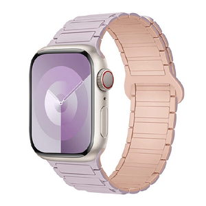 GAACAL Apple Watch 1-11/SE1-3/Ultra1-3 42(1-3)/44/45/46/49mm 防水のマグネット式シリコンバンド パープル W00563MB-イメージ1