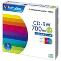 Verbatim データ用CD-RW 700MB 1-4倍速 インクジェットプリンタ対応 5枚入り SW80QP5V1