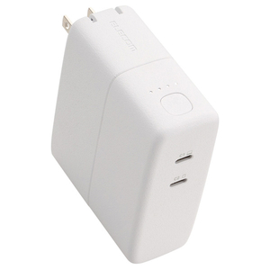 エレコム AC充電器一体モバイルバッテリー(5000mAh/67W/C×2) ホワイト DE-AC11-5000WH エレコム AC充電器一体モバイルバッテリー(5000mAh/67W/C×2) ホワイト DE-AC11-5000WH