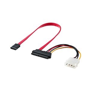 サンワサプライ 一体型シリアルATAケーブル(0．3m) TK-PWSATA7-03-イメージ1