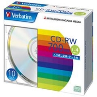 Verbatim データ用CD-RW 700MB 1-4倍速 10枚入り SW80QU10V1