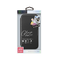 PGA iPhone 17用ガラスフリップケース ブラック PG-25AGF01BK