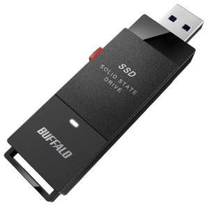 BUFFALO PC対応 USB3．2(Gen2) TV録画 スティック型外付けSSD TypeC付属(1TB) ブラック SSD-SCT1.0U3-BA-イメージ1