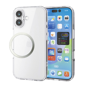 エレコム iPhone17用ハイブリッドケース 極限 メタルステッカー付 クリア PM-A25AHVCKKCR-イメージ2