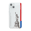 Dparks iPhone 14用ソフトクリアケース The 自由の女神 DS24143I14
