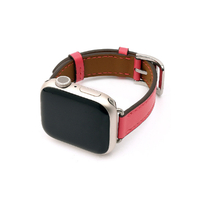 WEARPLANET Apple Watch 49/46/45/44/42mm用Slim Line クラシック本革バンド カリプソピンク WP23143AW