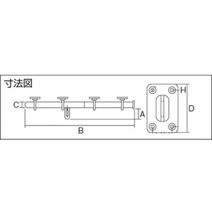 トラスコ中山 丸棒貫抜 木扉用・ステンレス製 300mm FC988FC-3001709-イメージ3