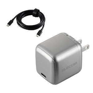エレコム USB Power Delivery 70W AC充電器(C-Cケーブル付属/2m) スペースグレー ACDC-PD8970SGY エレコム USB Power Delivery 70W AC充電器(C-Cケーブル付属/2m) スペースグレー ACDC-PD8970SGY