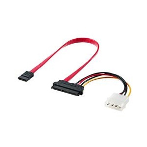 サンワサプライ 一体型シリアルATAケーブル(0．5m) TK-PWSATA7-05-イメージ1