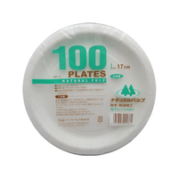 ペーパーウェア ナチュラルパルプ プレート17cm〔100枚〕 F890187-NP-17