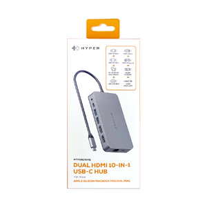 HYPER デュアル4K HDMI 10in1 USB-Cハブ for M1 HyperDrive HP-HDM1H-イメージ3