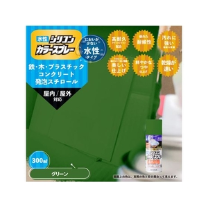 カンペハピオ 水性シリコンカラースプレー グリーン 300ml FCB316M-イメージ2