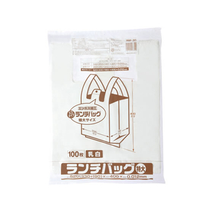 ジャパックス ランチバッグエコタイプ LLサイズ 乳白 厚み0.012mm 100枚 FCG624V-RBF30-イメージ1