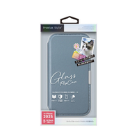 PGA iPhone 17用ガラスフリップケース ブルー PG-25AGF03BL