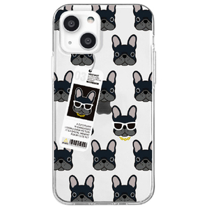Dparks iPhone 13用ソフトクリアケース bulldog DS21146I13-イメージ1