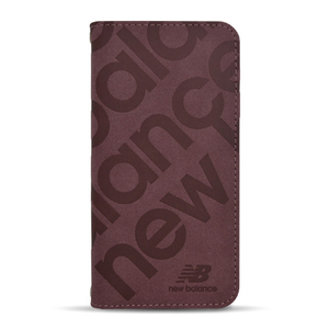 エム・ディー・シー iPhone 14 Pro用手帳ケース new balance スタンプロゴスエード バーガンディ MD-75240-2-イメージ1