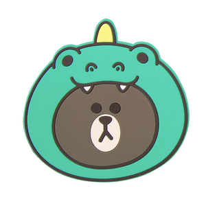 LINE FRIENDS 急速充電対応 ワイヤレス充電パッド ジャングルブラウン ダイノブラウン KCL-WPT001-イメージ2