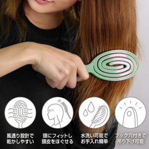e angle 乾かしやすいヘアブラシ ピンク ANGT-HBR-26-12-P-イメージ2