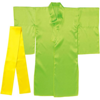 アーテック ソフトサテン 着物 おくみ付 黄緑 帯黄 FCE153V-19189