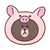 LINE FRIENDS 急速充電対応 ワイヤレス充電パッド ジャングルブラウン ピギーブラウン KCL-WPT002-イメージ2