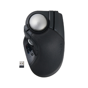 エレコム HUGE PLUS ワイヤレストラックボール[10ボタン/ベアリング] ブラック M-HT1MRBK-イメージ1
