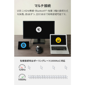 エレコム HUGE PLUS ワイヤレストラックボール[10ボタン/ベアリング] ブラック M-HT1MRBK-イメージ5