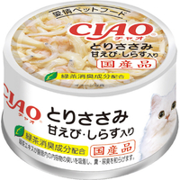 いなばペットフード CIAO ホワイティ とりささみ 甘えび・しらす入り とりささみシリーズ ﾁﾔｵﾄﾘｻｻﾐｱﾏｴﾋﾞｼﾗｽ85G