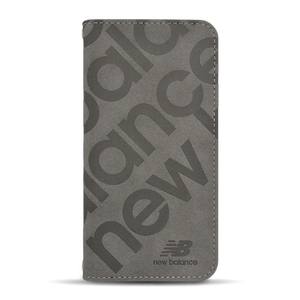 エム・ディー・シー iPhone 14 Pro用手帳ケース new balance スタンプロゴスエード グレー MD-75240-4-イメージ1
