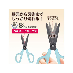 プラス はさみ フィットカットカーブ フッ素コート 3D刃 ブルー 35-256 FCA6073-35256/SC-175SFN-イメージ5