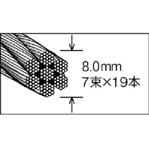 トラスコ中山 ステンレスワイヤロープ Φ8.0mm×30m 830700 FC182EK-8188165-イメージ3