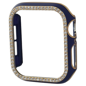 GAACAL Apple Watch Series 7-8 [41mm]用スワロフスキーフレーム ブルー×ゴールド W00065BG5-イメージ1