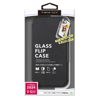 PGA iPhone 16用ガラスフリップケース ナイロン ブラック PG-24AGF04BK