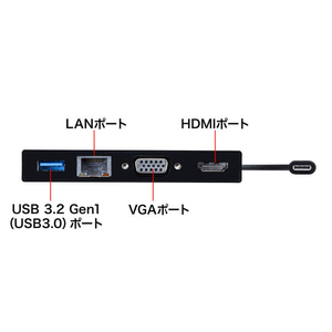 サンワサプライ USB Type-Cモバイルドッキングステーション USB-3TCH30BK-イメージ4