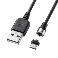 サンワサプライ Magnet脱着式microUSBケーブル(1m) ブラック KUMMG1