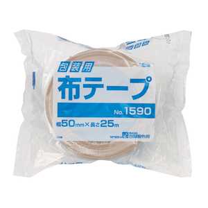 寺岡 簡易包装用布テープ 50mm×25m 30巻 1箱(30巻) F807878-NO.1590-イメージ1
