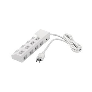 BUFFALO 電源タップ 個別スイッチ4個付(8個口・3m) ホワイト BSTAPSD2830WH-イメージ1