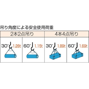 トラスコ中山 Wスリング Bタイプ 片端シンブル入り 9mm×1m FC697GW-2869497-イメージ2